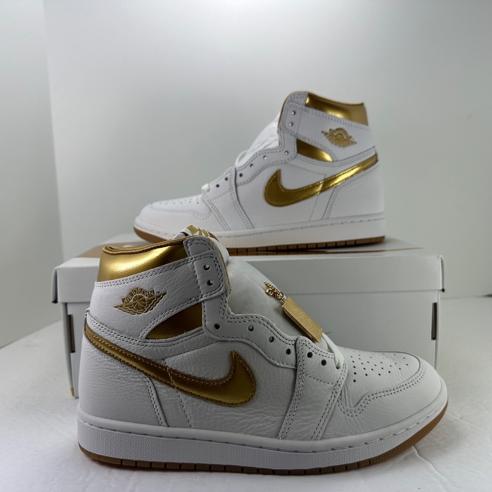 Nike Air Jordan 1 Retro OG Shoes White Metallic Gold FD2596-107 Multi Sizes NEW